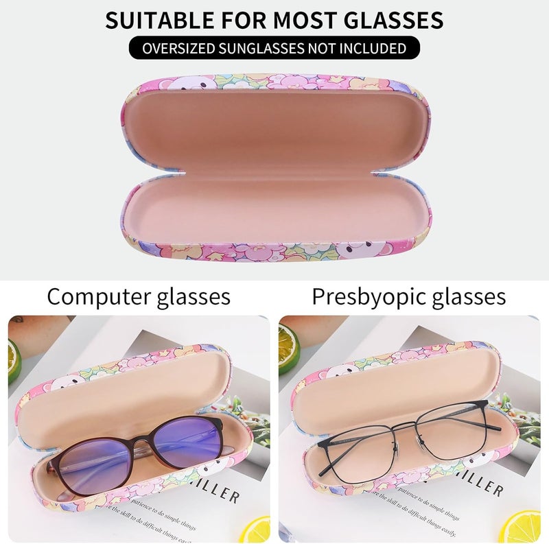 PERFECTSIGHT Store Hard Shell Eyeglasses Case, PU Leather Protective Glasses Case, Cute Eyeglass Case for Women Men Girls - Image 3